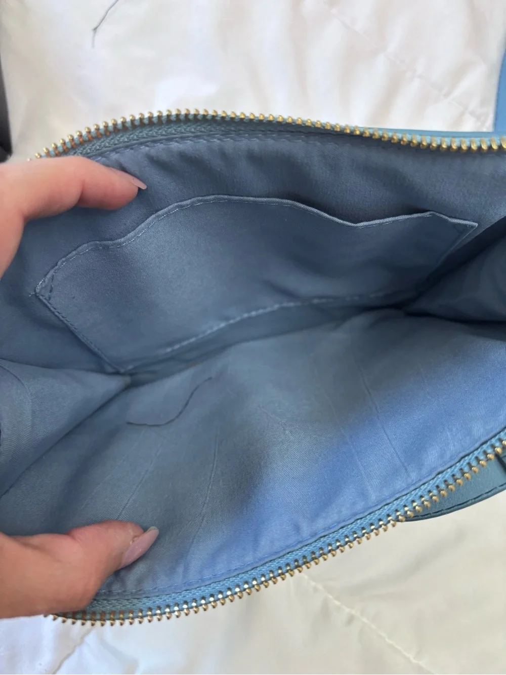 Blue Patterned Crossbody Bag. Hand painted. One of a kind.